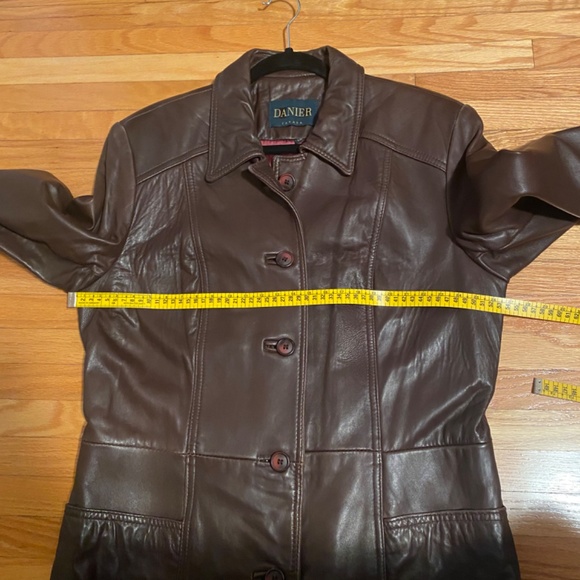 Chocolate Brown Lamb Leather Jacket - Picture 4 of 4
